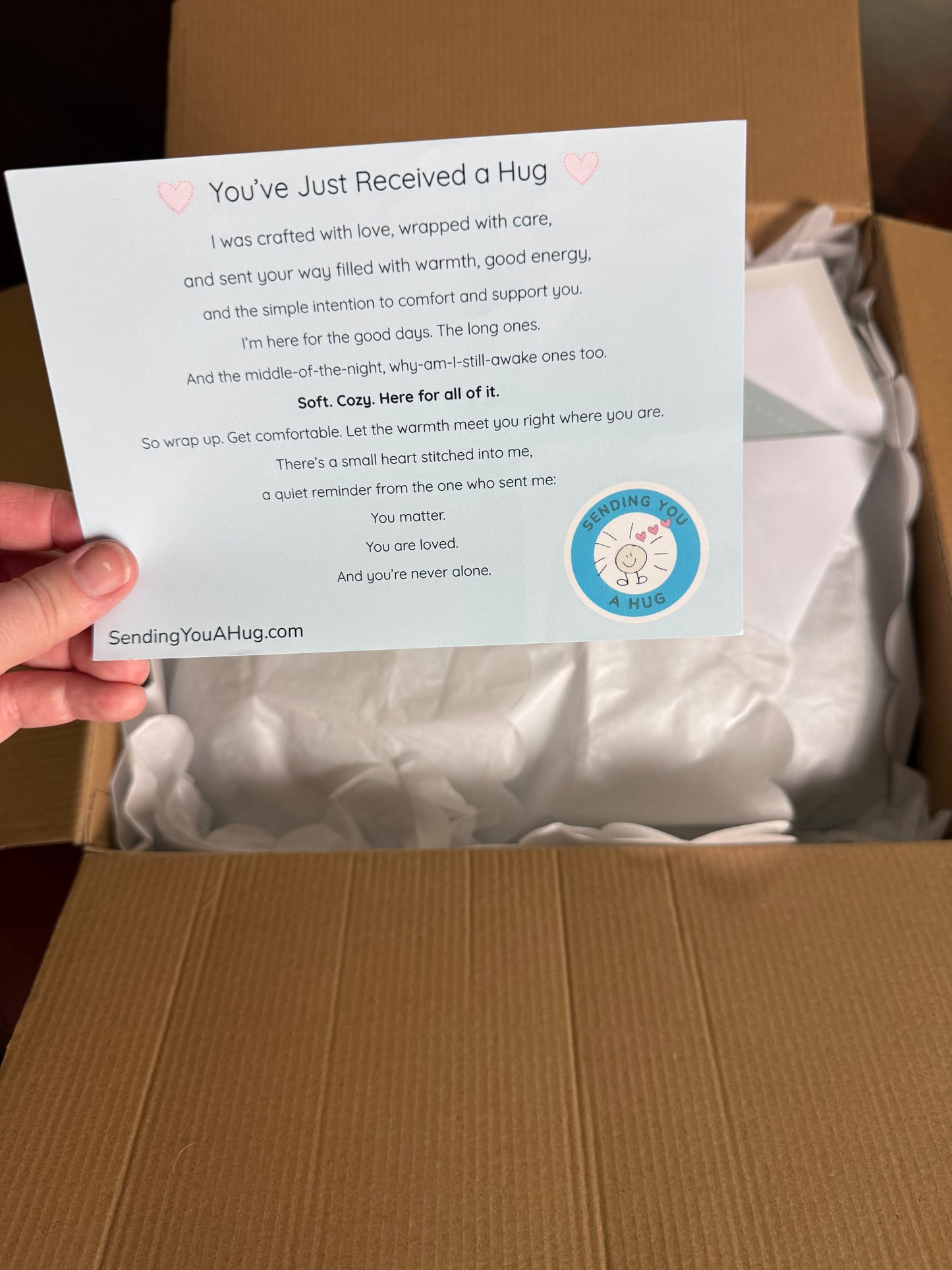 Sending You a Hug Signature Comfort Blanket | Thinking of You Gift